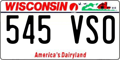 WI license plate 545VSO