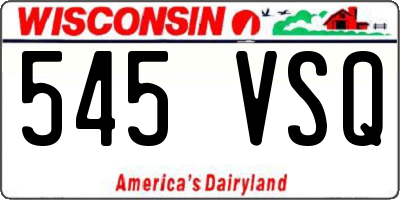 WI license plate 545VSQ