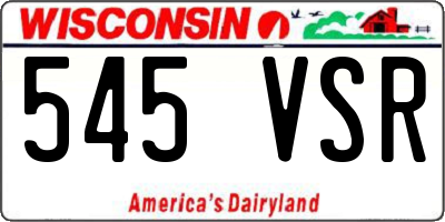 WI license plate 545VSR