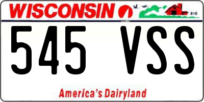 WI license plate 545VSS