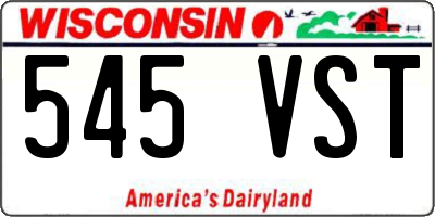 WI license plate 545VST