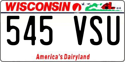 WI license plate 545VSU