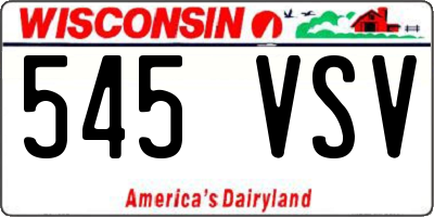 WI license plate 545VSV