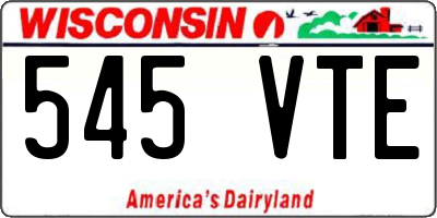 WI license plate 545VTE