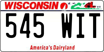 WI license plate 545WIT