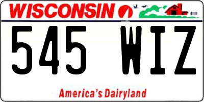 WI license plate 545WIZ