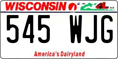 WI license plate 545WJG
