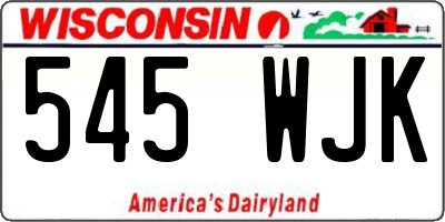 WI license plate 545WJK