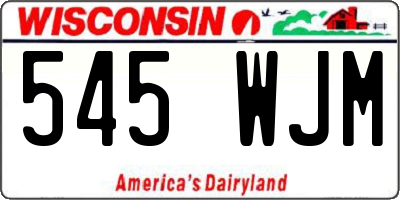 WI license plate 545WJM