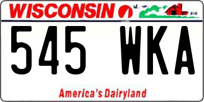 WI license plate 545WKA