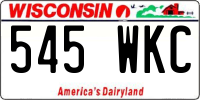 WI license plate 545WKC
