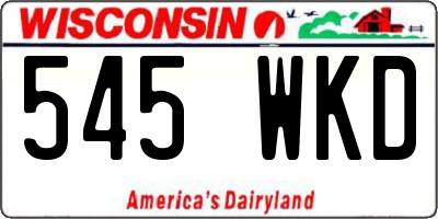 WI license plate 545WKD