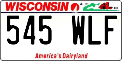 WI license plate 545WLF