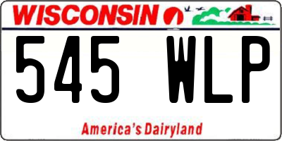 WI license plate 545WLP