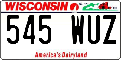 WI license plate 545WUZ