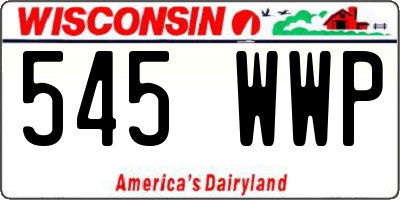 WI license plate 545WWP
