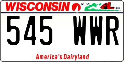 WI license plate 545WWR