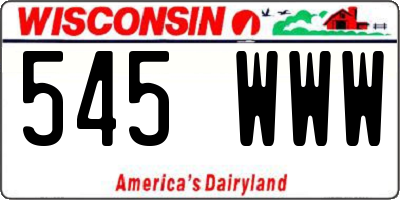 WI license plate 545WWW