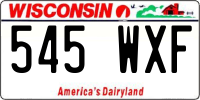 WI license plate 545WXF