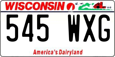 WI license plate 545WXG