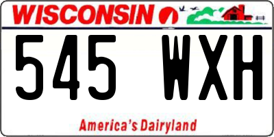 WI license plate 545WXH