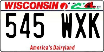 WI license plate 545WXK