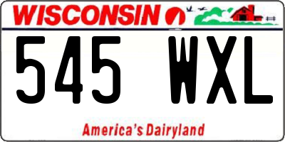 WI license plate 545WXL