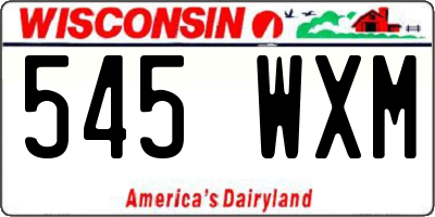 WI license plate 545WXM