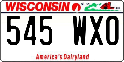 WI license plate 545WXO