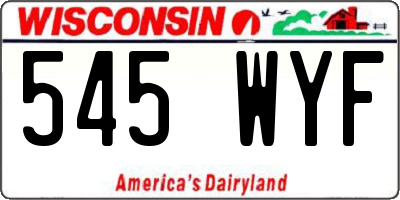 WI license plate 545WYF