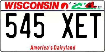 WI license plate 545XET