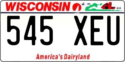 WI license plate 545XEU
