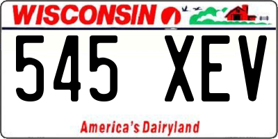 WI license plate 545XEV