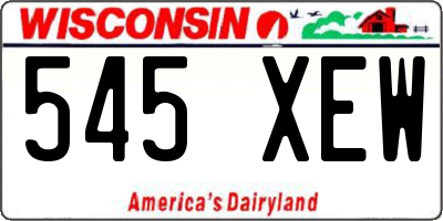 WI license plate 545XEW