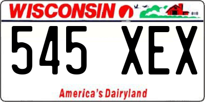 WI license plate 545XEX