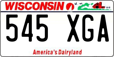 WI license plate 545XGA