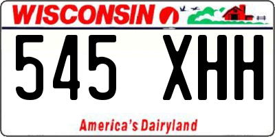 WI license plate 545XHH