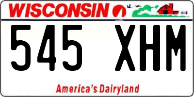 WI license plate 545XHM