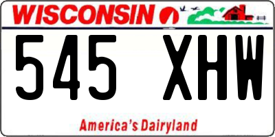 WI license plate 545XHW