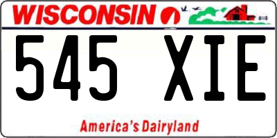 WI license plate 545XIE