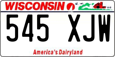 WI license plate 545XJW