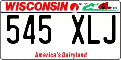 WI license plate 545XLJ