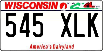 WI license plate 545XLK