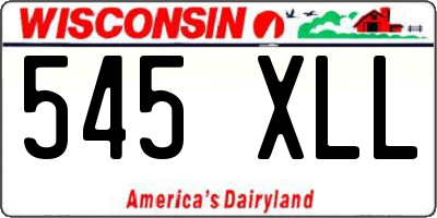WI license plate 545XLL