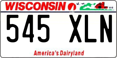 WI license plate 545XLN