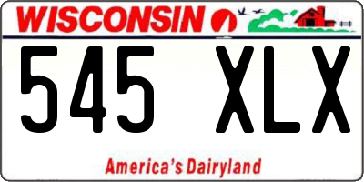 WI license plate 545XLX