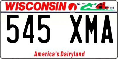 WI license plate 545XMA