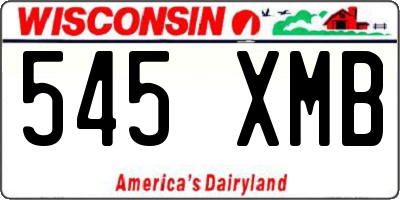 WI license plate 545XMB