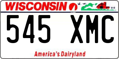 WI license plate 545XMC