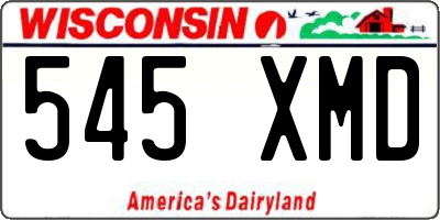 WI license plate 545XMD